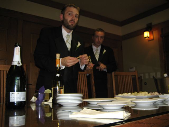 waiting to enter reception